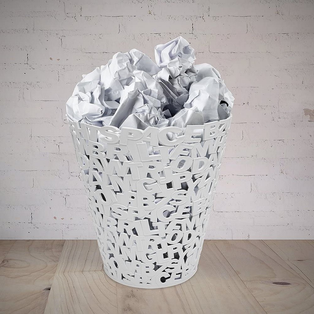 Acquista online Balvi Poubelle en papier Lettre plastique blanc Balvi